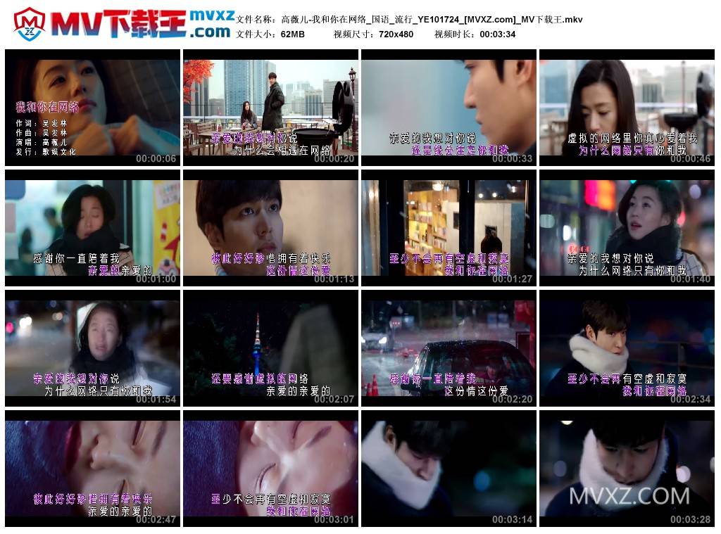 高薇儿-我和你在网络_国语_流行_YE101724